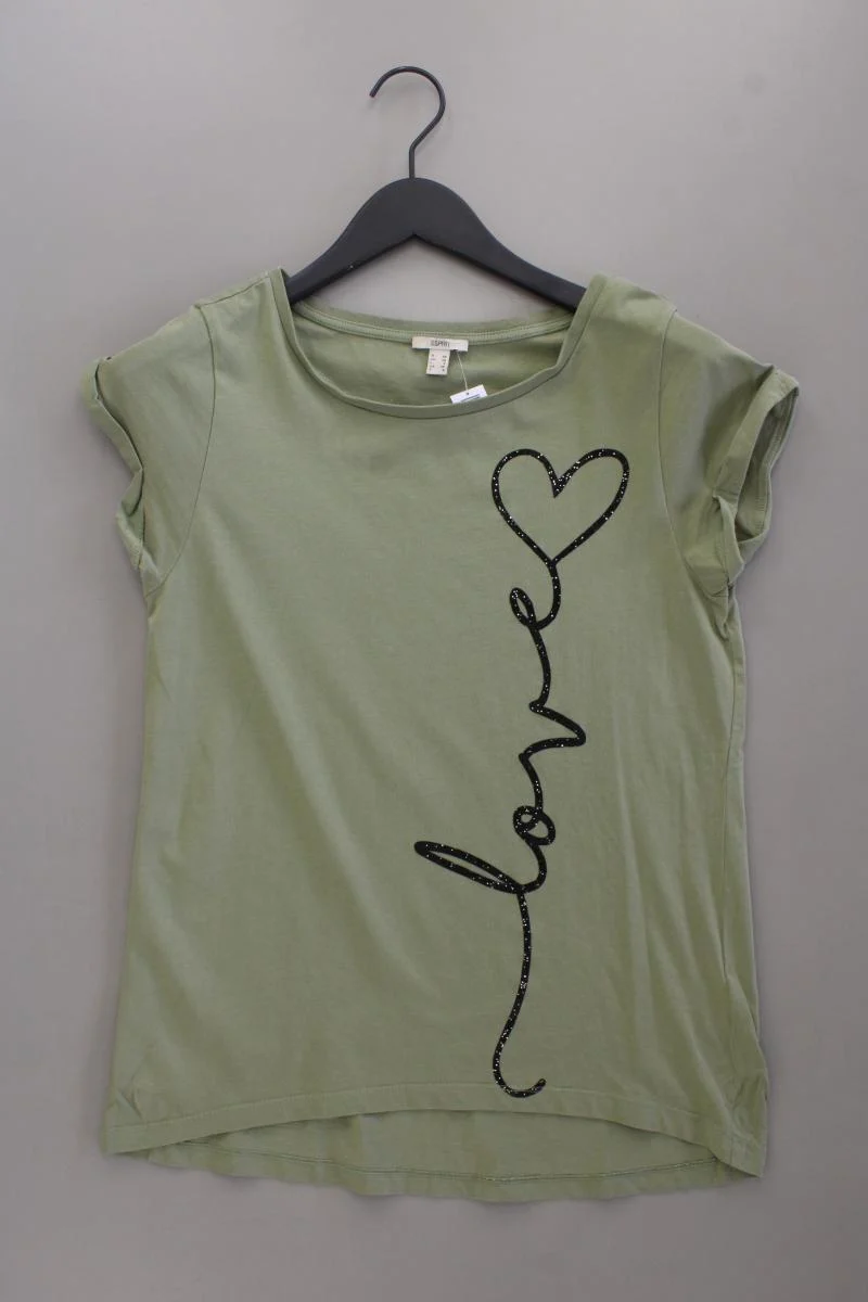 Esprit T-Shirt Gr. XS Kurzarm olivgrün aus Baumwolle