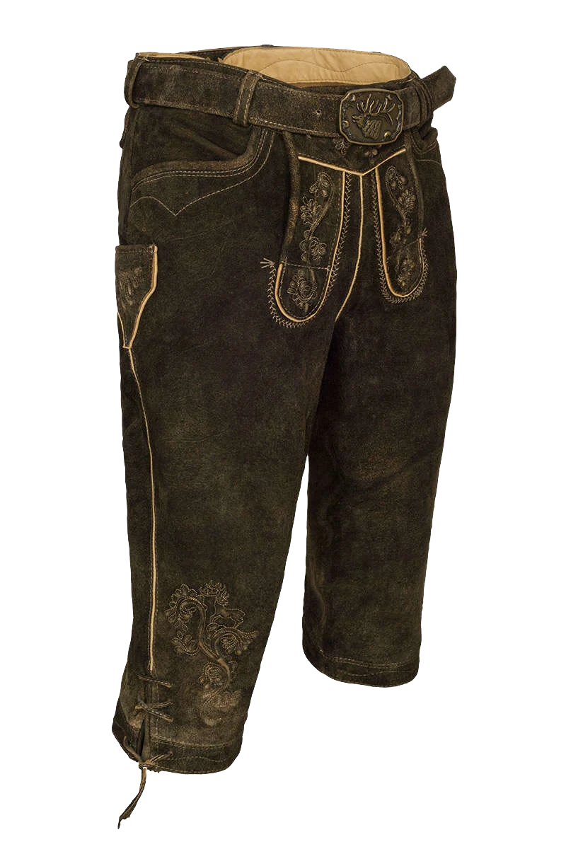 Herren Kniebund Lederhose mit Gürtel