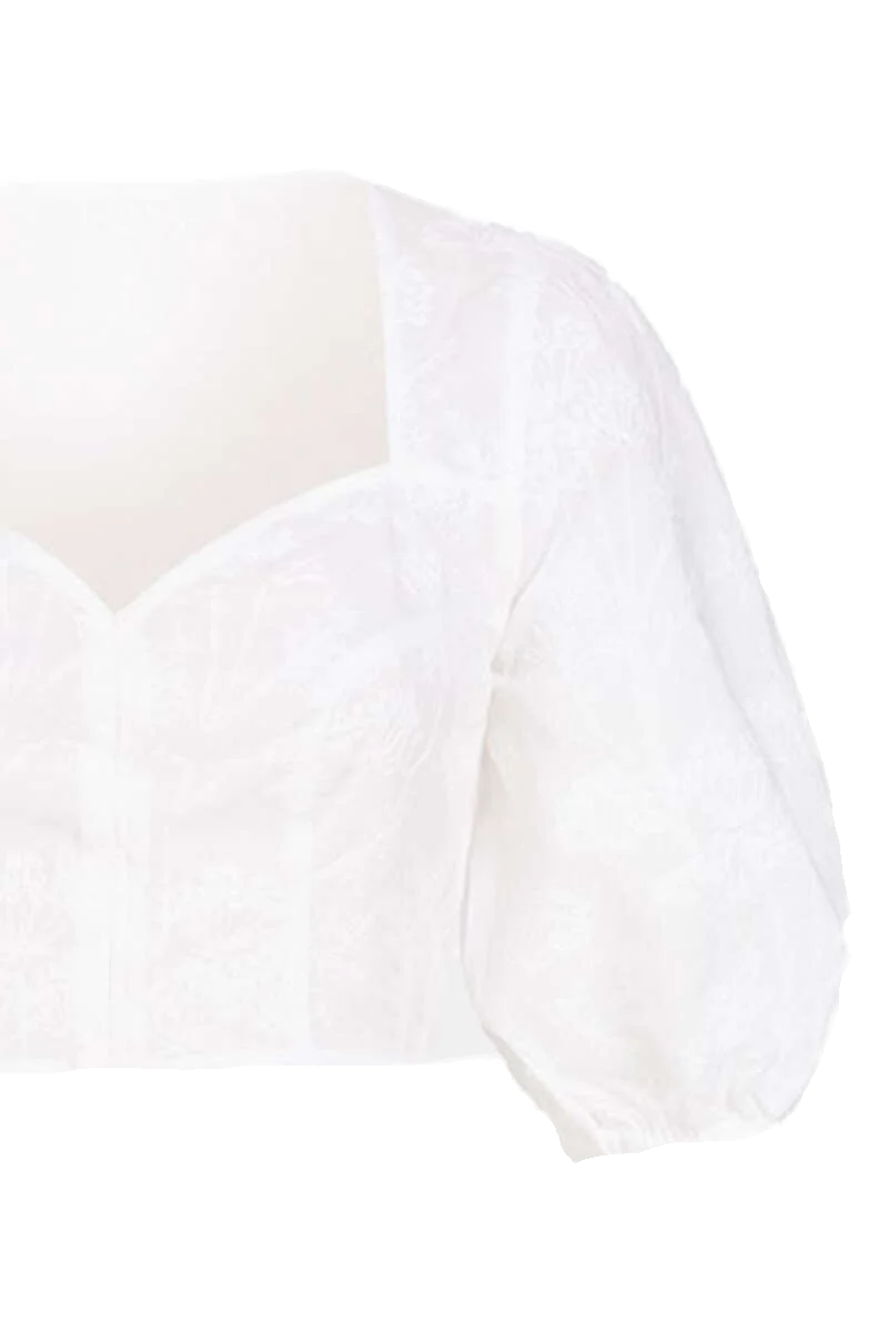 Dirndlbluse mit halblangen Ballonärmeln