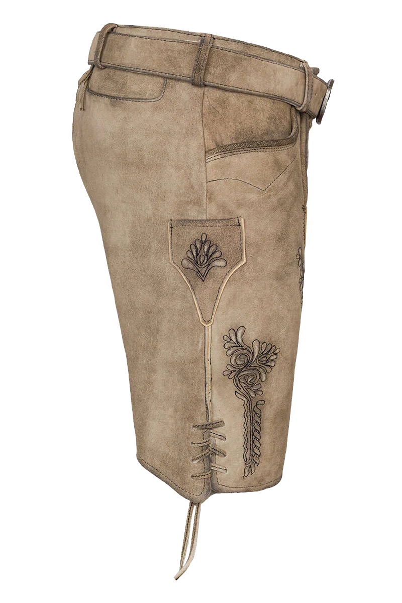 Herren Lederhose kurz mit Gürtel