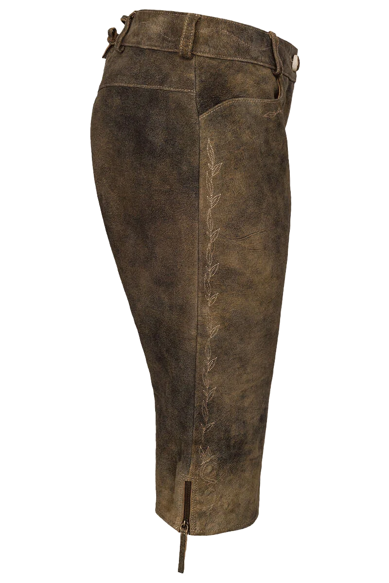 Damen Lederhose knielang