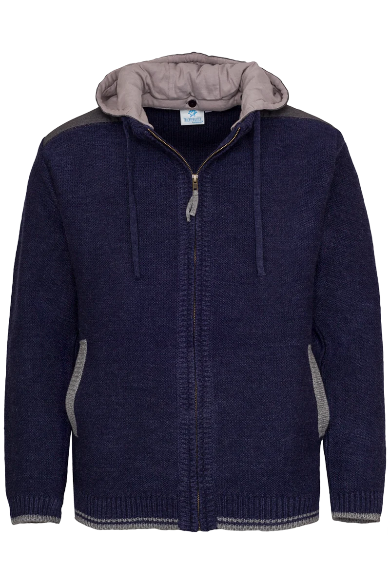 Herren Trachtenjacke Strick mit abnehmbarer Kapuze
