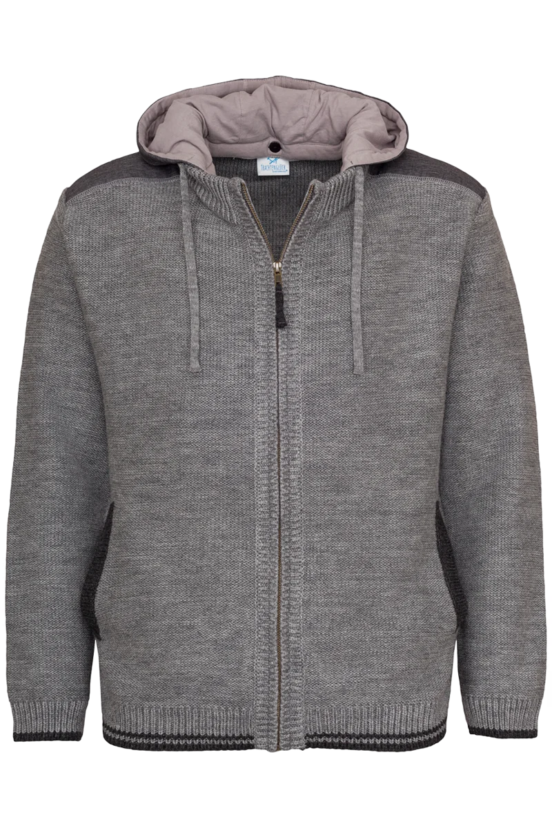 Herren Trachtenjacke Strick mit abnehmbarer Kapuze