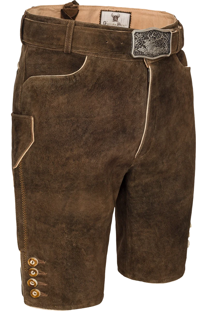 Herren Lederhose kurz mit Gürtel