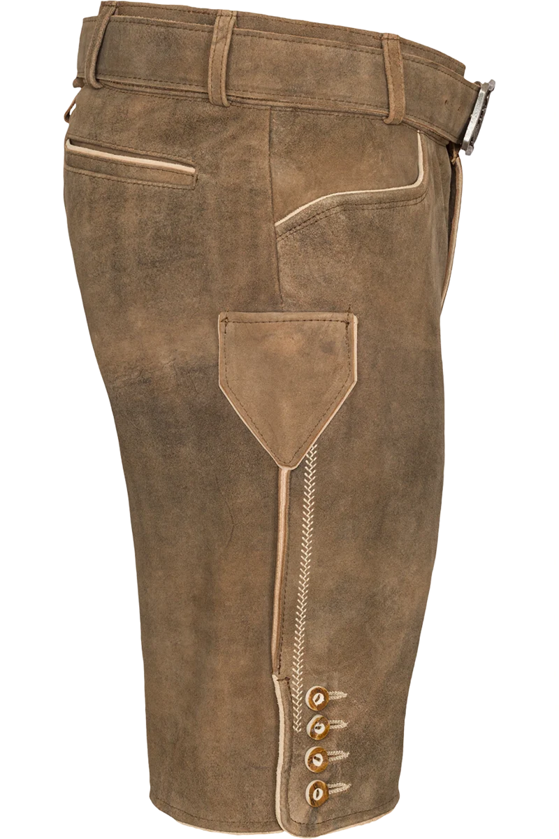 Herren Lederhose kurz mit Gürtel