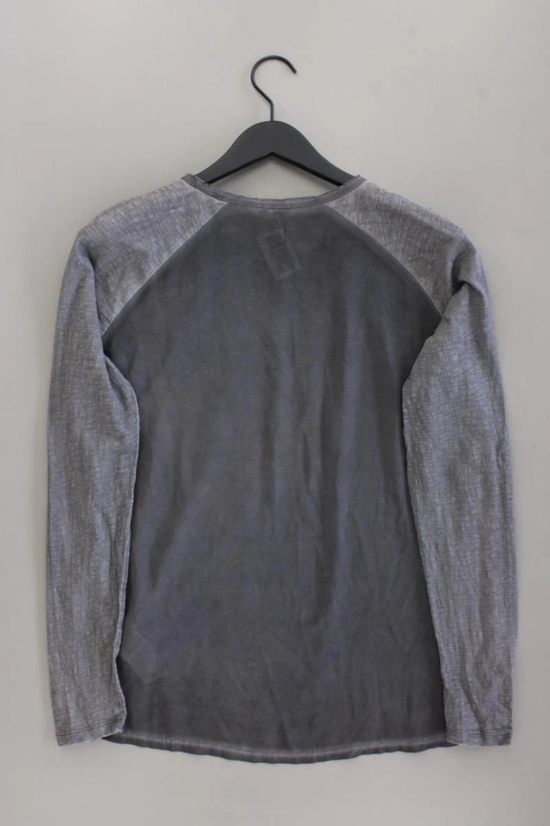 s.Oliver Longsleeve-Shirt Gr. M Langarm mit Pailletten grau aus Baumwolle