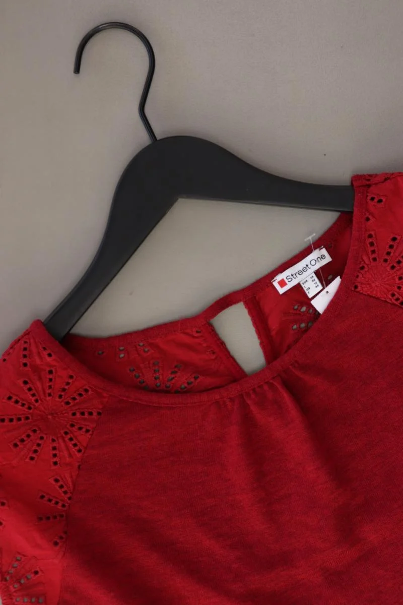 Street One T-Shirt Gr. 38 Kurzarm rot aus Polyester