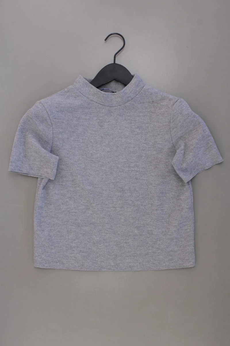Zara Cropped Shirt Gr. S Kurzarm grau aus Polyester