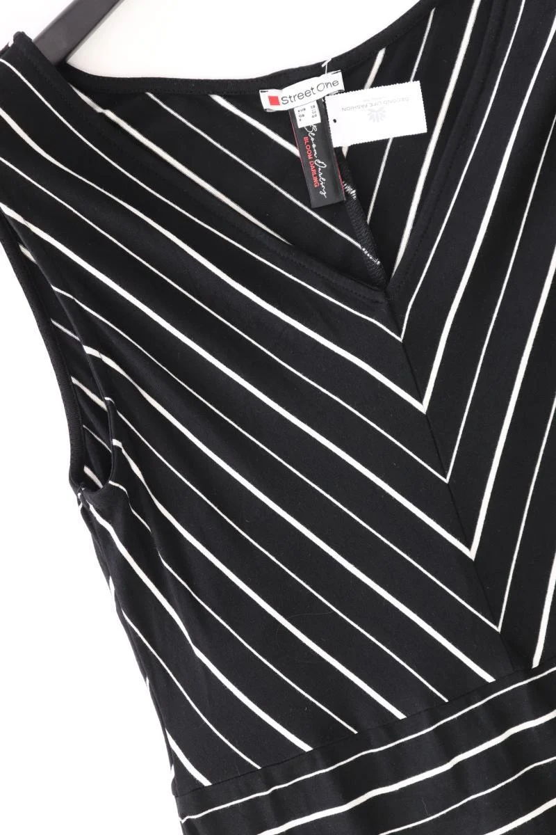 Street One Maxikleid Gr. 38 gestreift Ärmellos schwarz aus Viskose