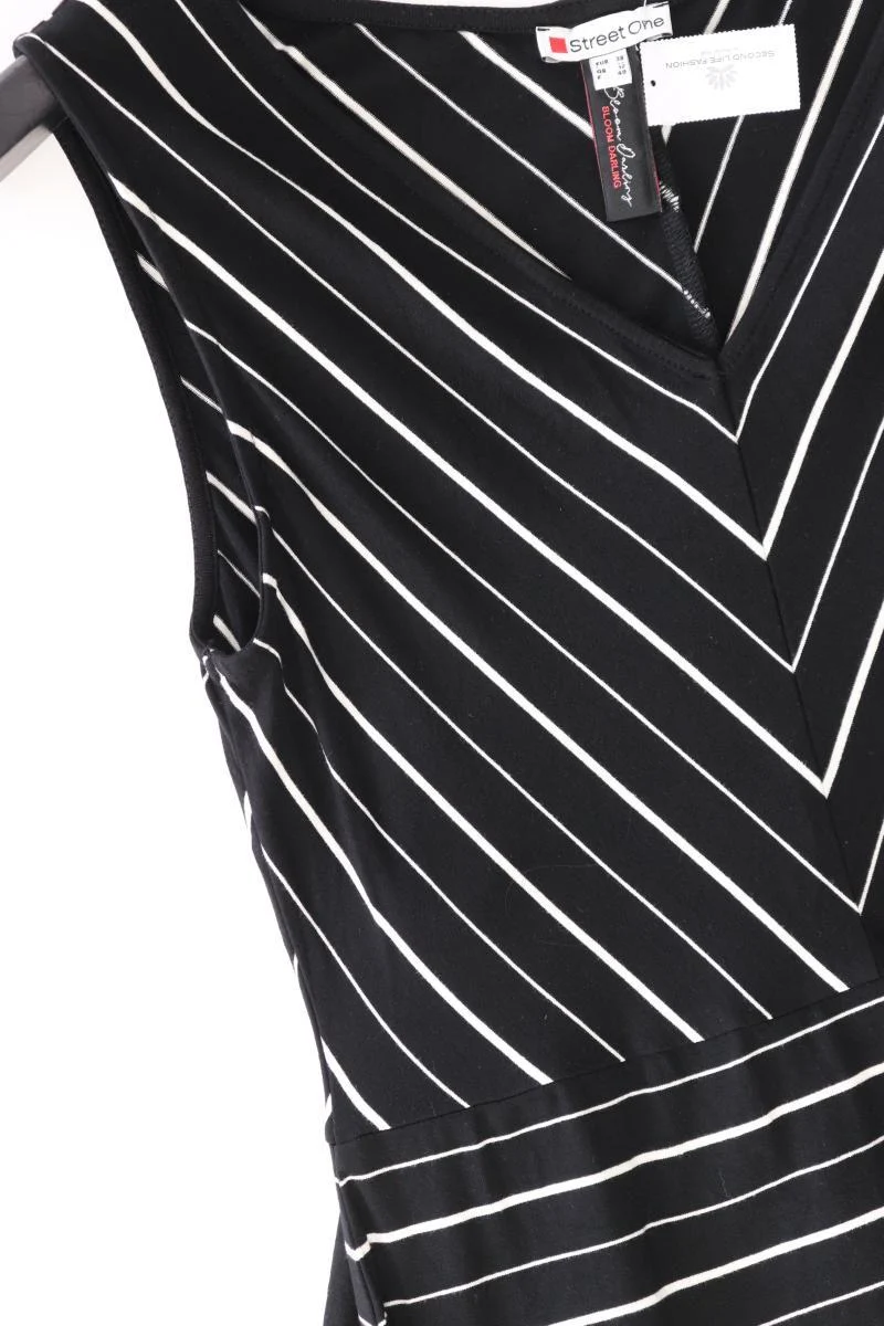 Street One Maxikleid Gr. 38 gestreift Ärmellos schwarz aus Viskose