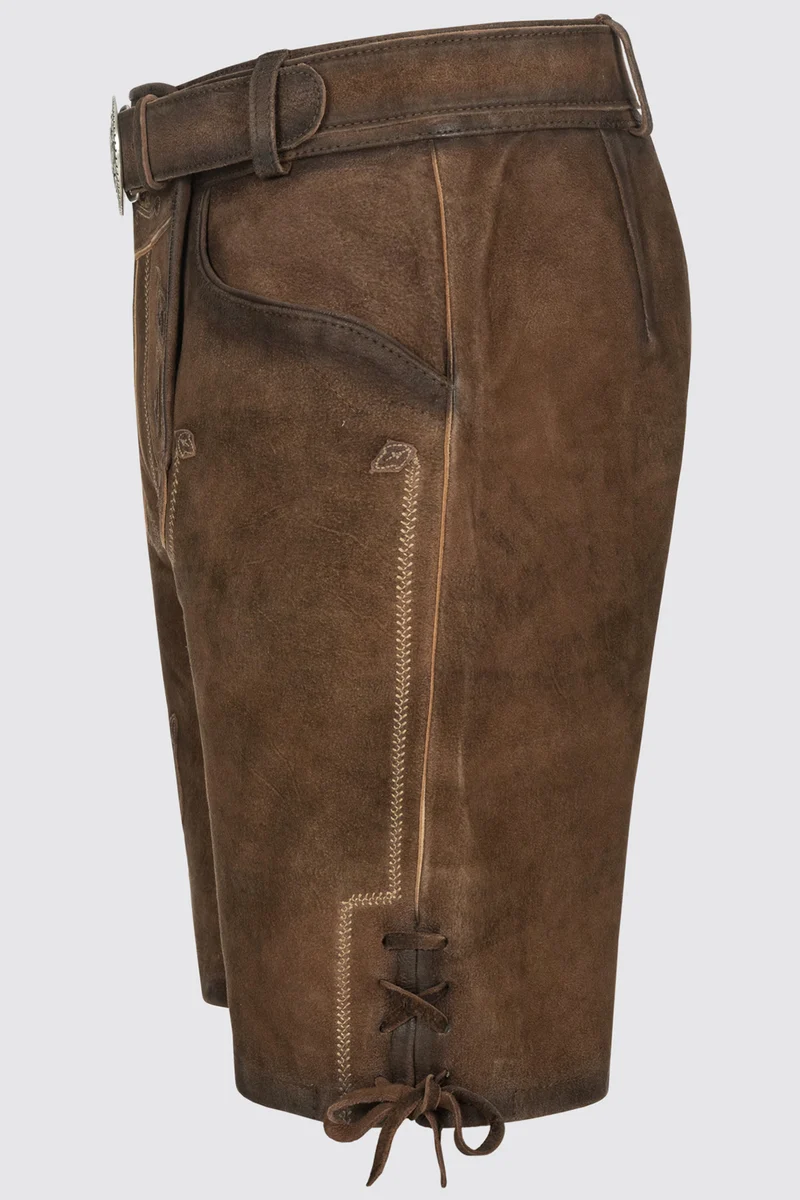 Herren Lederhose - WERNER - Trachtenhose - Krüger Buam - mit Gürtel - 964063-000-0007