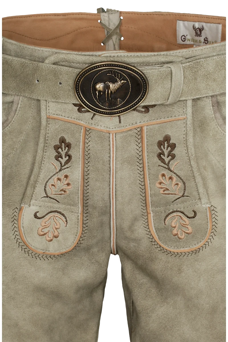 Herren Lederhose kurz mit Gürtel