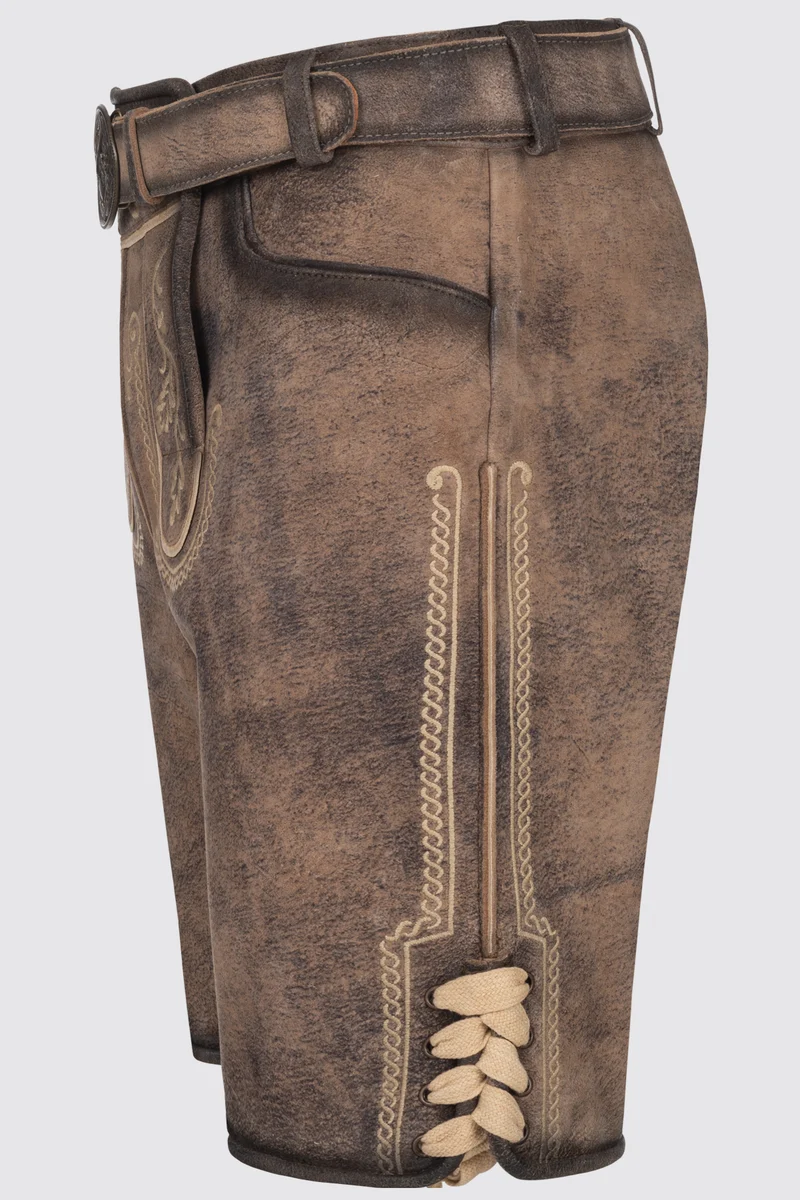 Herren Lederhose MAGNUS - Trachtenhose - Krüger Buam - mit Gürtel - 962065-000-0007