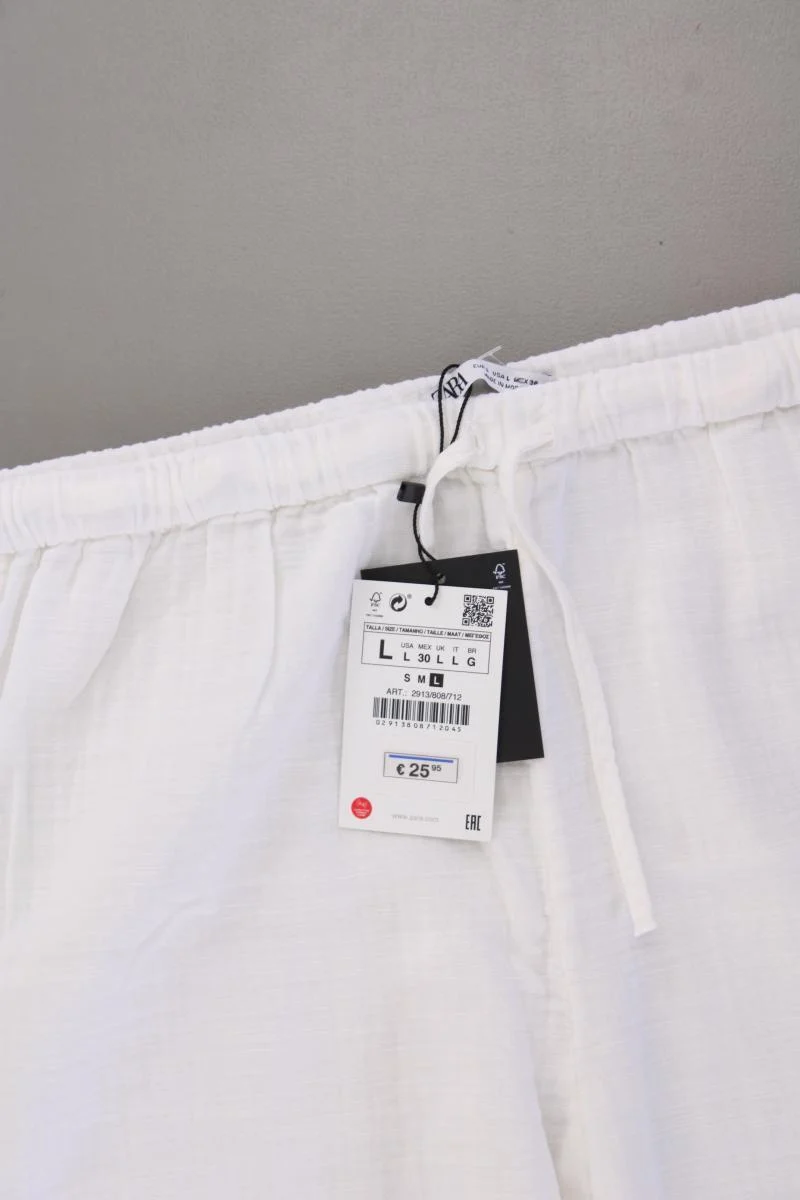 Zara Hose Gr. M neu mit Etikett Neupreis: 25,95€! weiß aus Baumwolle