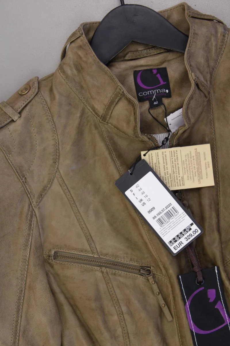 comma, Lederjacke Gr. 42 neu mit Etikett Neupreis: 329,0€! braun