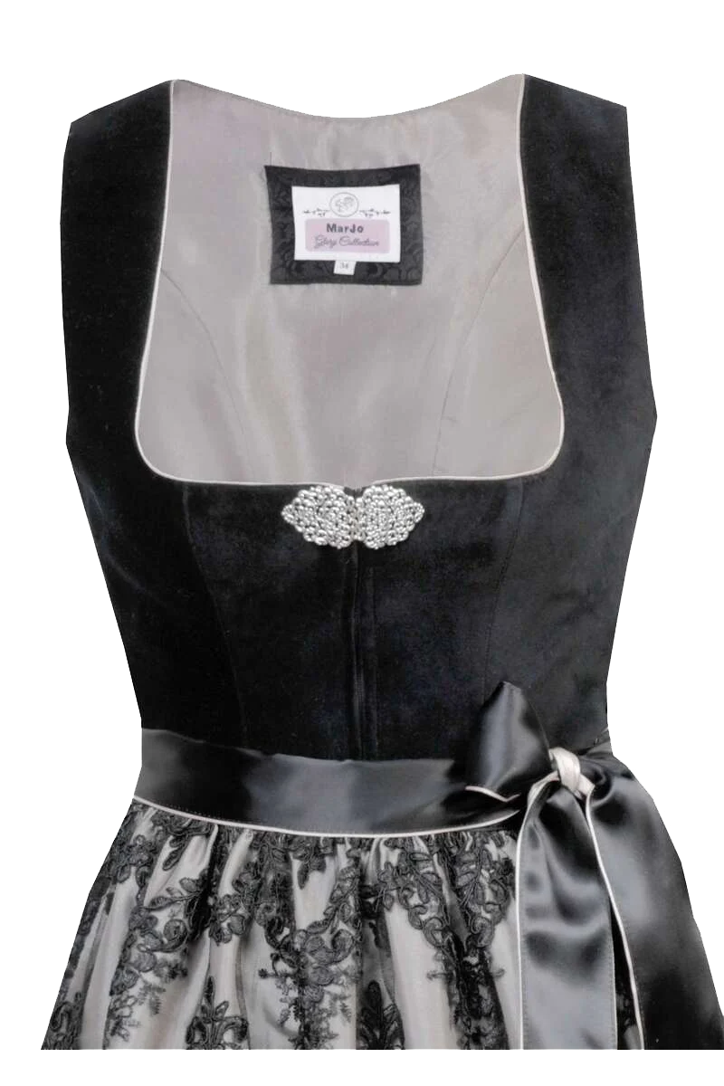 Midi-Samtdirndl Paillettenschürze