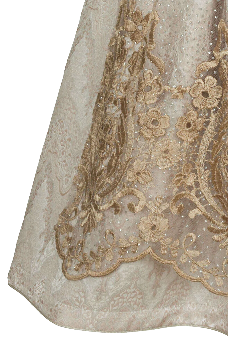 Midi-Dirndl mit transparenter Schürze