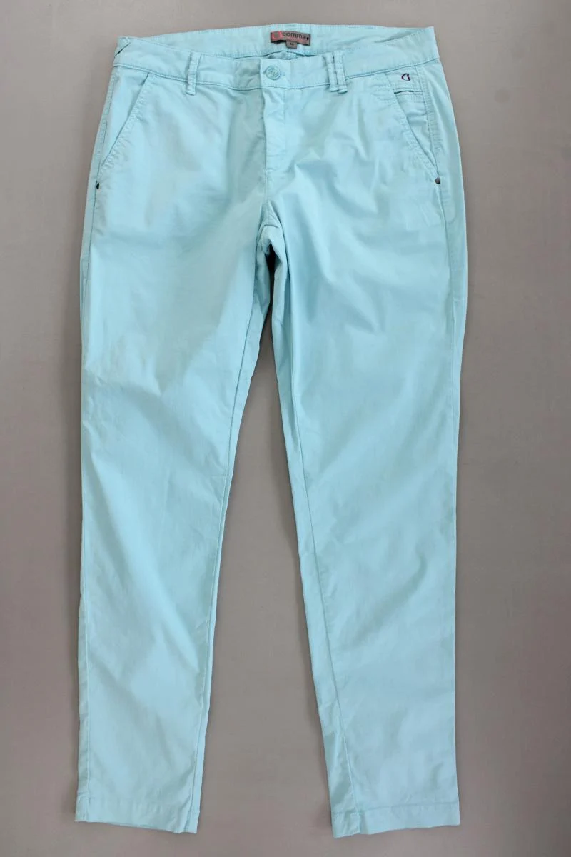 comma, Chinohose Gr. 40 türkis aus Baumwolle