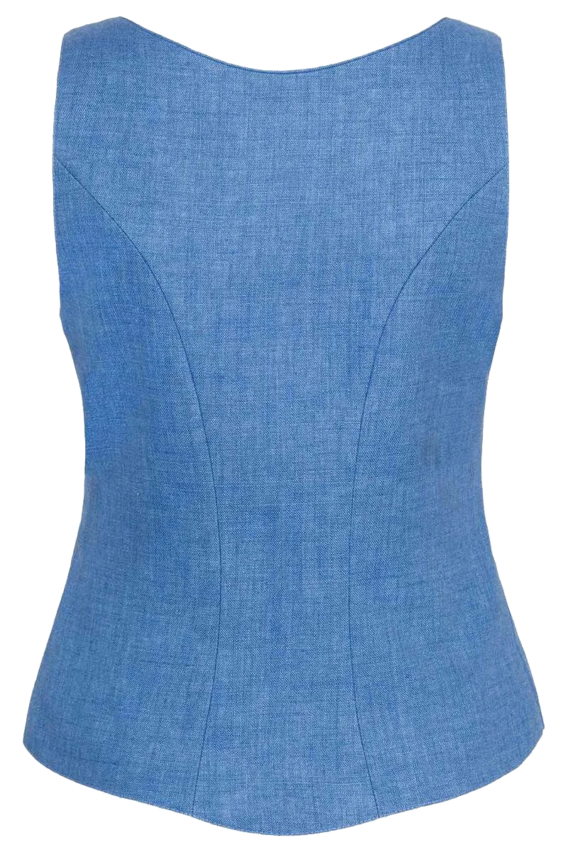 Leinen Trachtenmieder - blau