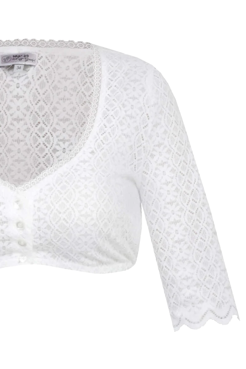 Dirndlbluse Spitze mit halblangen Ärmeln