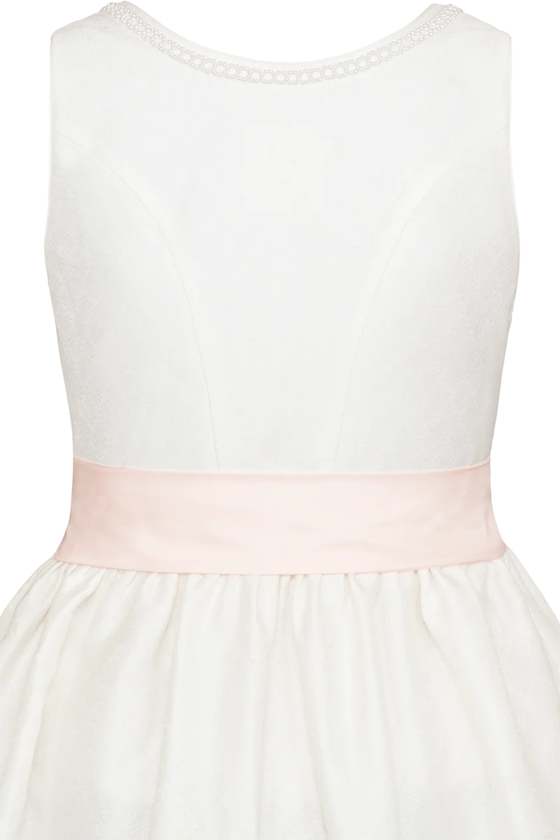Braut-Umstandsdirndl Hochzeit - weiss lachs