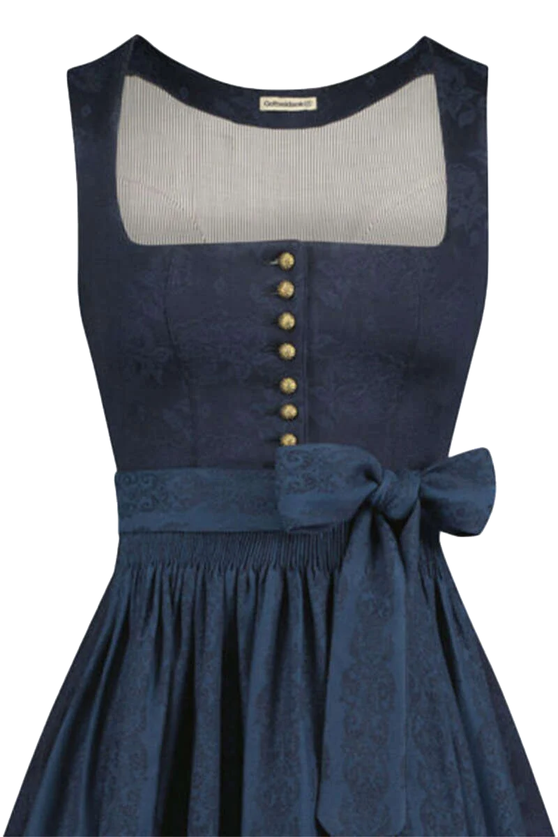 Stretchdirndl mit Faltenrock und Biesen am Saum