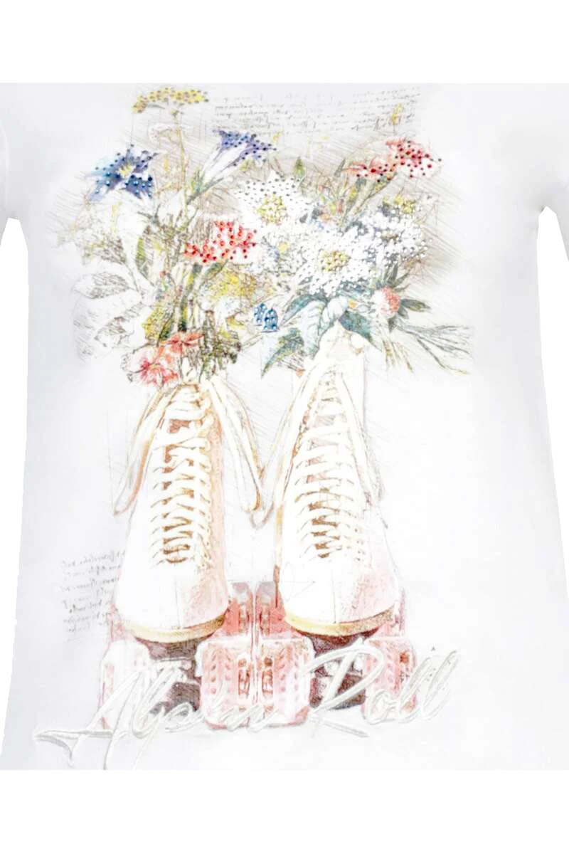 Damen T-Shirt mit Blumenmotiv