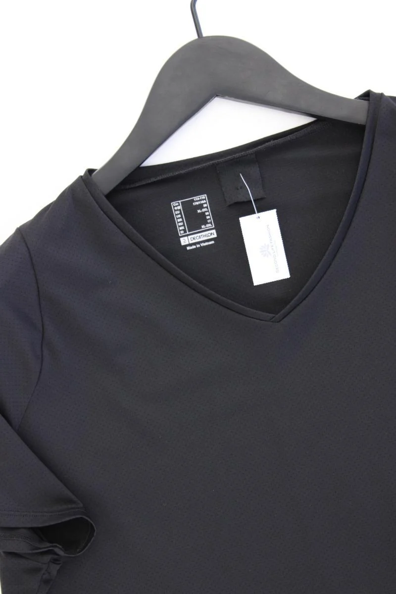 Decathlon Sportshirt Gr. 50 Kurzarm schwarz aus Polyester