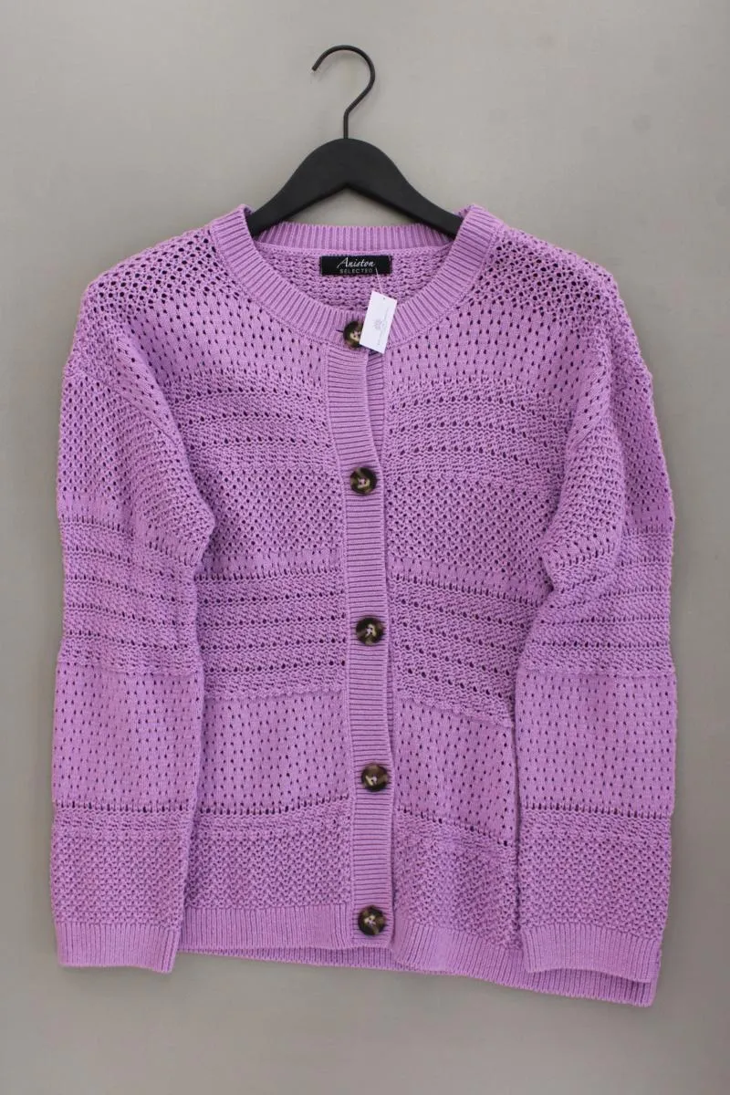 Aniston Strickjacke Gr. 40 neuwertig Langarm lila aus Baumwolle