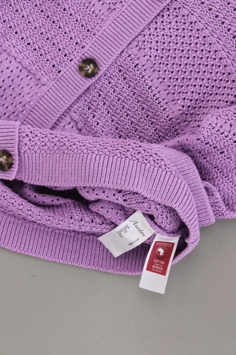 Aniston Strickjacke Gr. 40 neuwertig Langarm lila aus Baumwolle