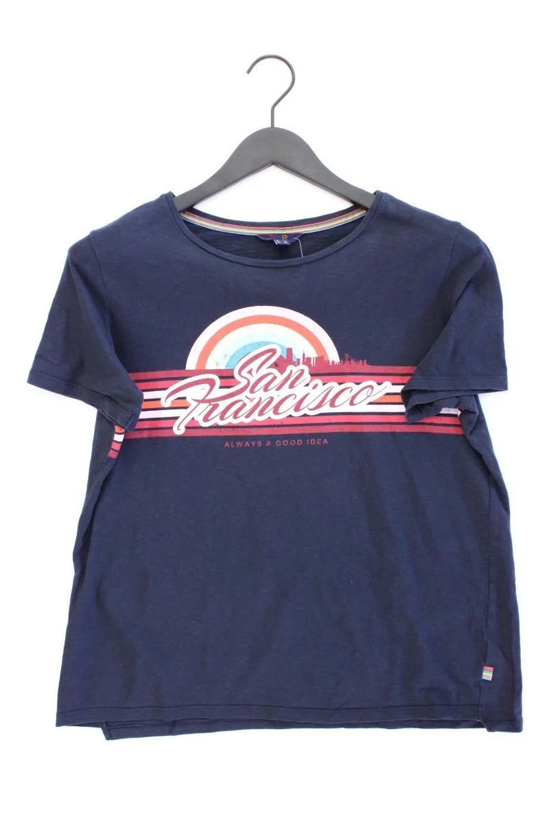 Esprit Printshirt Gr. XL Kurzarm blau aus Baumwolle