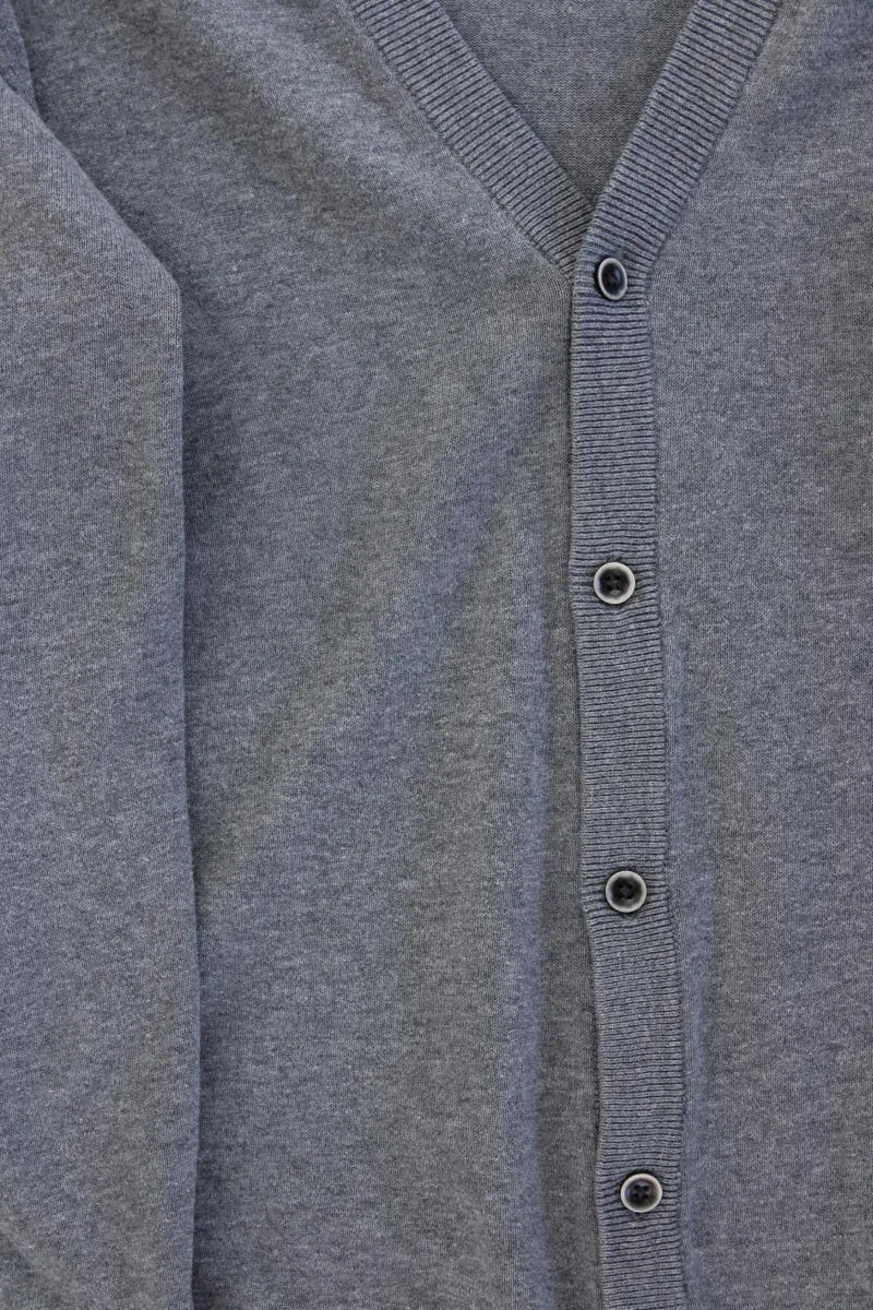 Esprit Strickjacke für Herren Gr. M Langarm grau aus Baumwolle