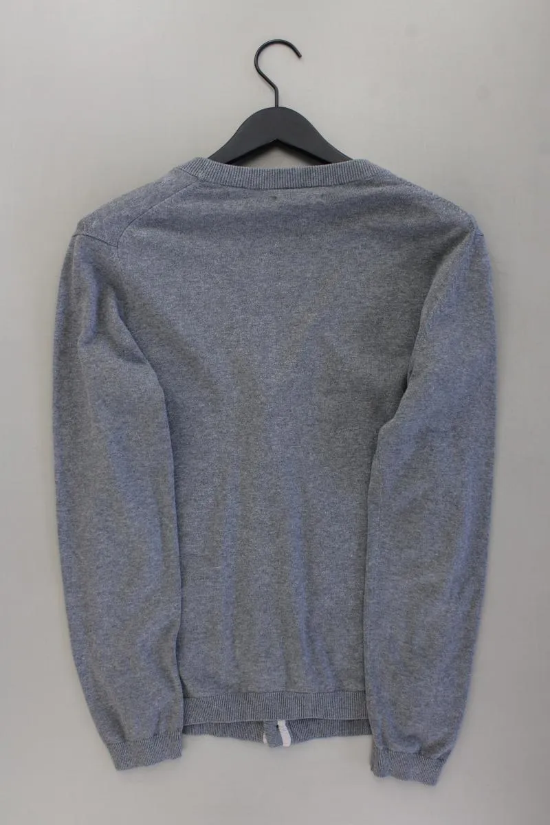 Esprit Strickjacke für Herren Gr. M Langarm grau aus Baumwolle