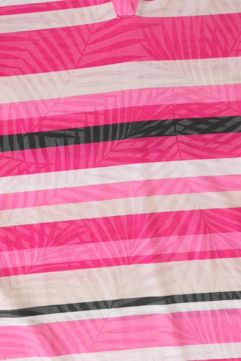Bonita Ringelshirt Gr. L gestreift Kurzarm pink aus Polyester