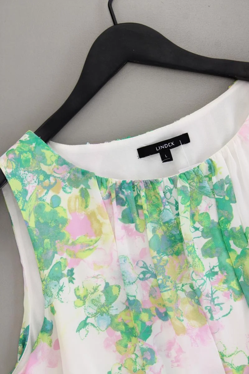 Lindex Chiffonkleid Gr. L neuwertig Ärmellos mehrfarbig aus Polyester