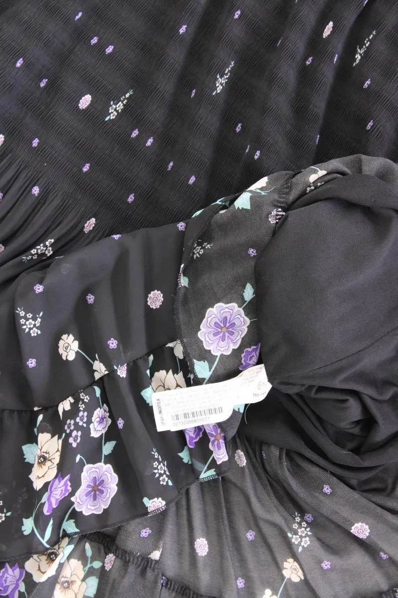Zara Trägerkleid Gr. S mit Blumenmuster schwarz aus Polyester