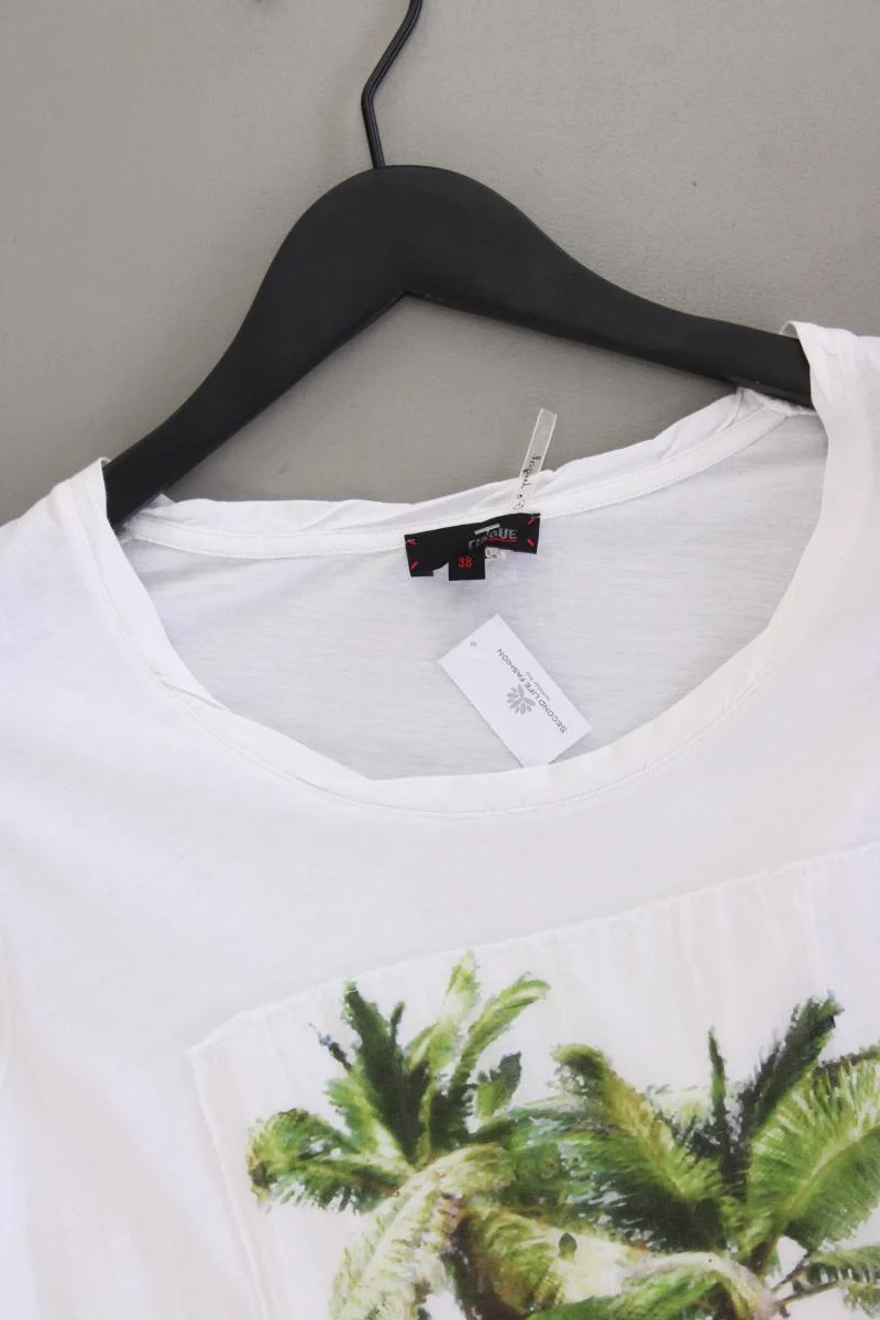 Cinque Printshirt Gr. 38 Kurzarm weiß aus Baumwolle