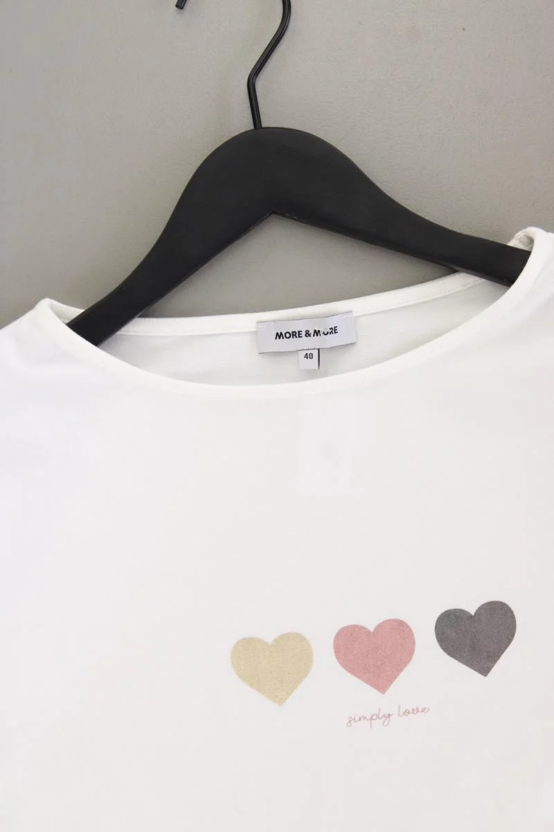 More&More Printshirt Gr. 40 Kurzarm weiß aus Baumwolle