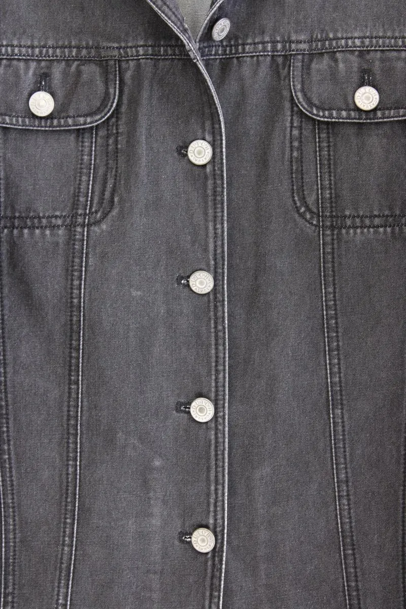 Jeansjacke Gr. 36 grau aus Baumwolle