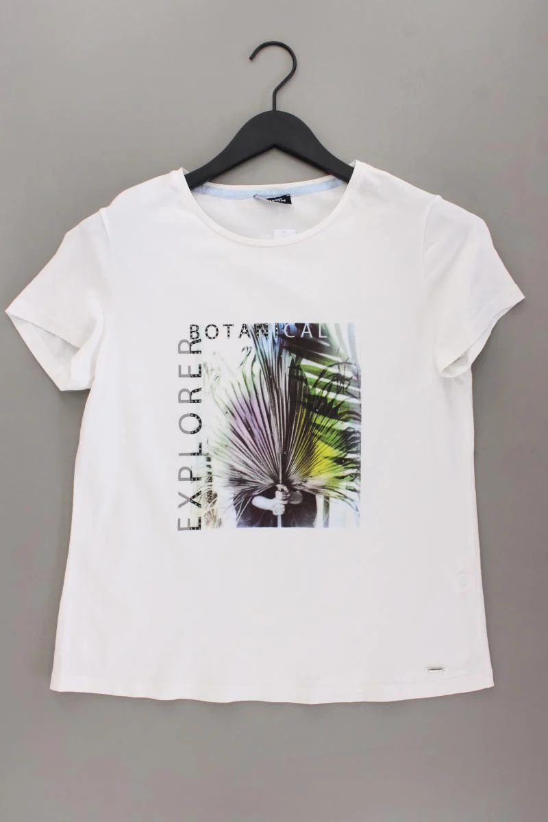 Taifun Printshirt Gr. 40 Kurzarm weiß