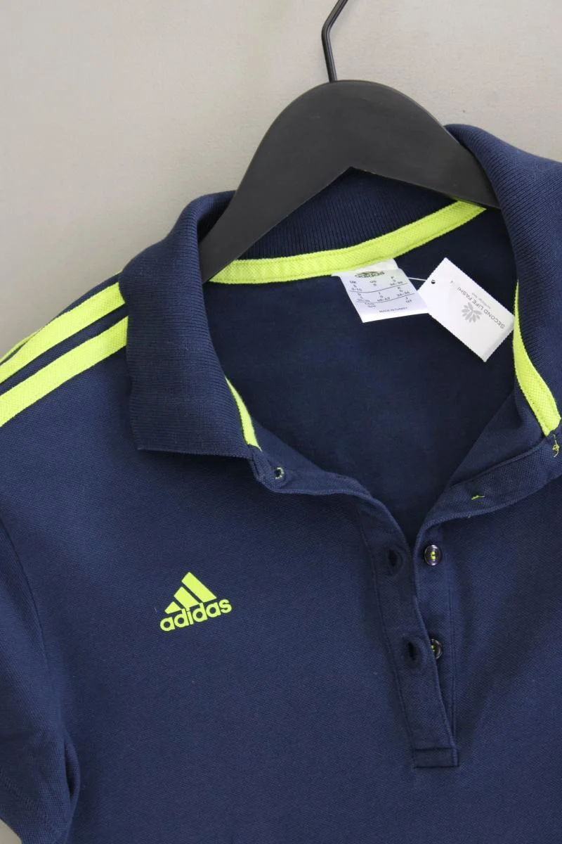 Adidas Poloshirt Gr. 34/36 Kurzarm blau aus Baumwolle