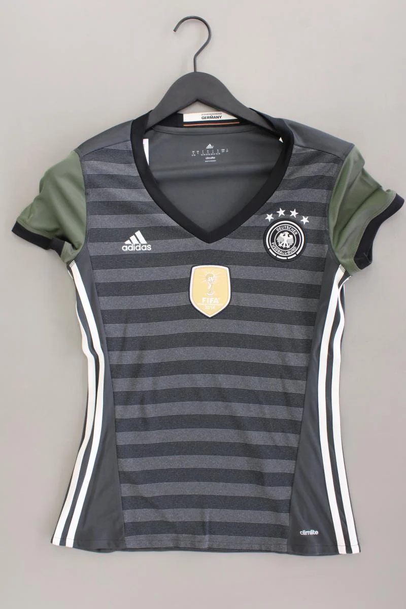 Adidas Sportshirt Gr. 34/36 Kurzarm grau aus Polyester