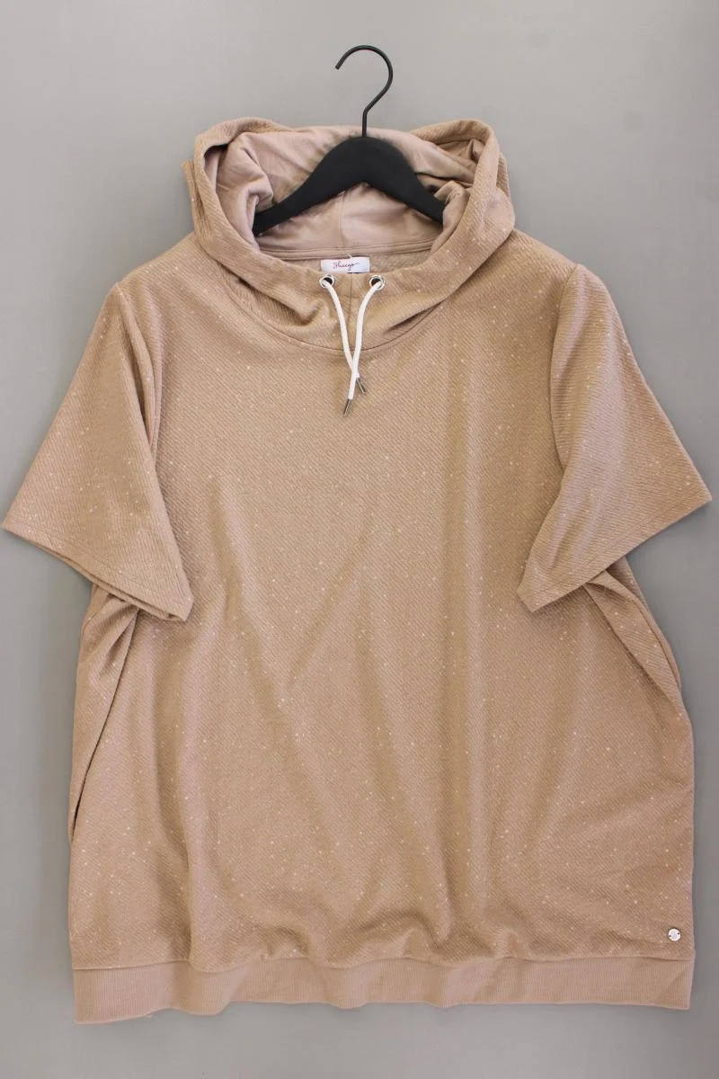 sheego Kapuzenshirt Gr. 52/54 Kurzarm braun aus Viskose