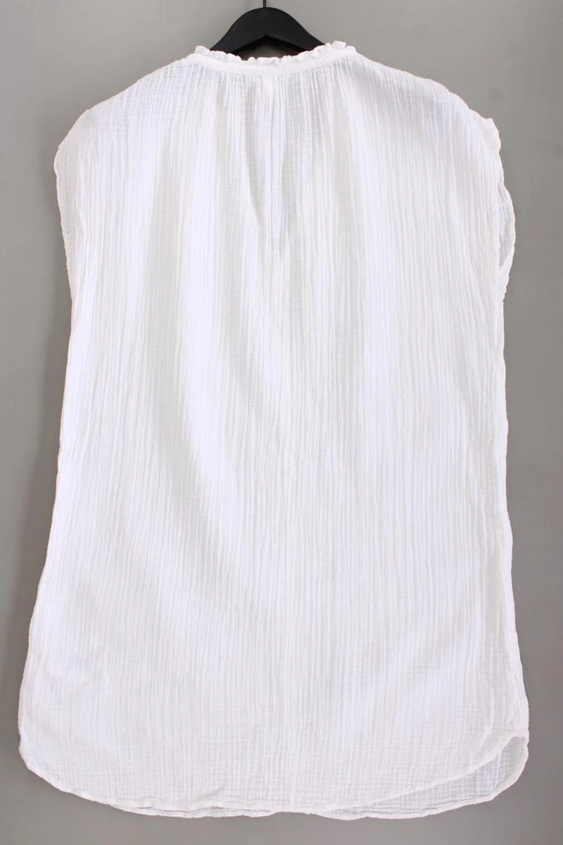 H&M Musselin Kleid Gr. L Kurzarm weiß aus Baumwolle