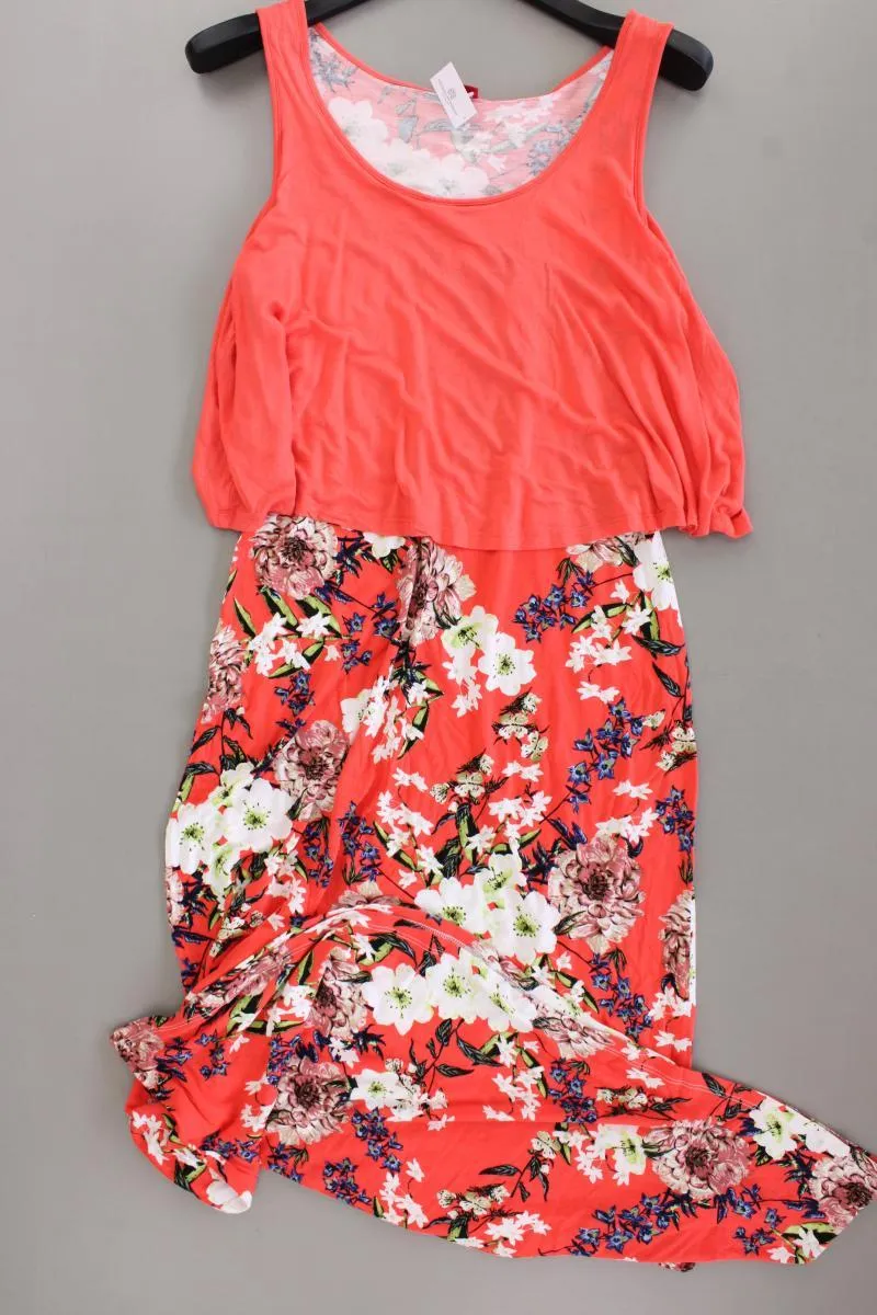 s.Oliver Trägerkleid Gr. 42 mit Blumenmuster orange aus Viskose
