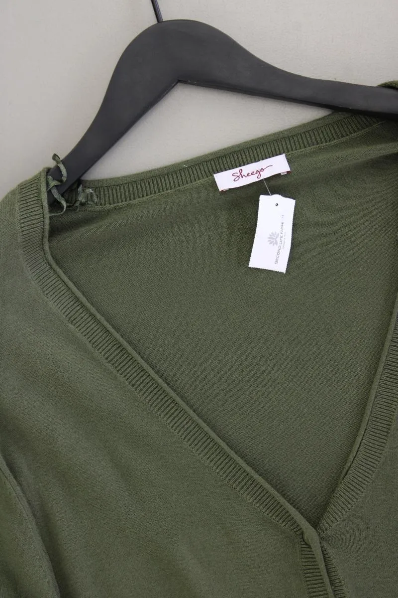 sheego Strickjacke Gr. 52/54 Langarm olivgrün aus Viskose