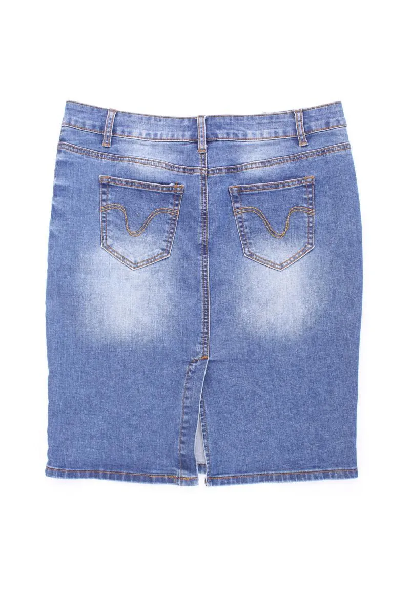 Amy Vermont Jeansrock Gr. 42 blau aus Baumwolle