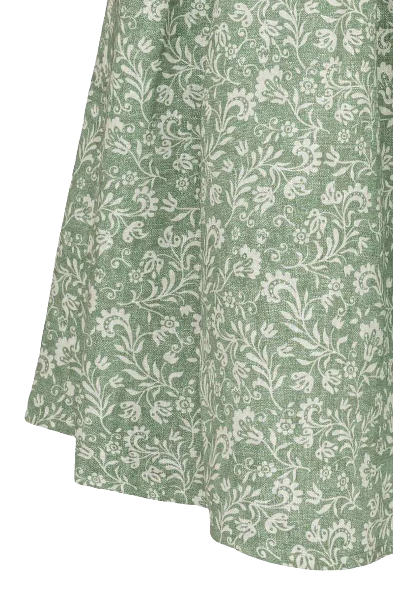 Leinen-Baumwoll Rock lang Blumenmuster