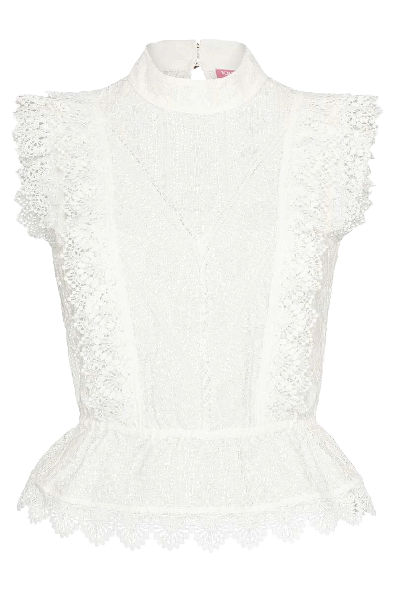 Damen Trachten Spitzenbluse grau