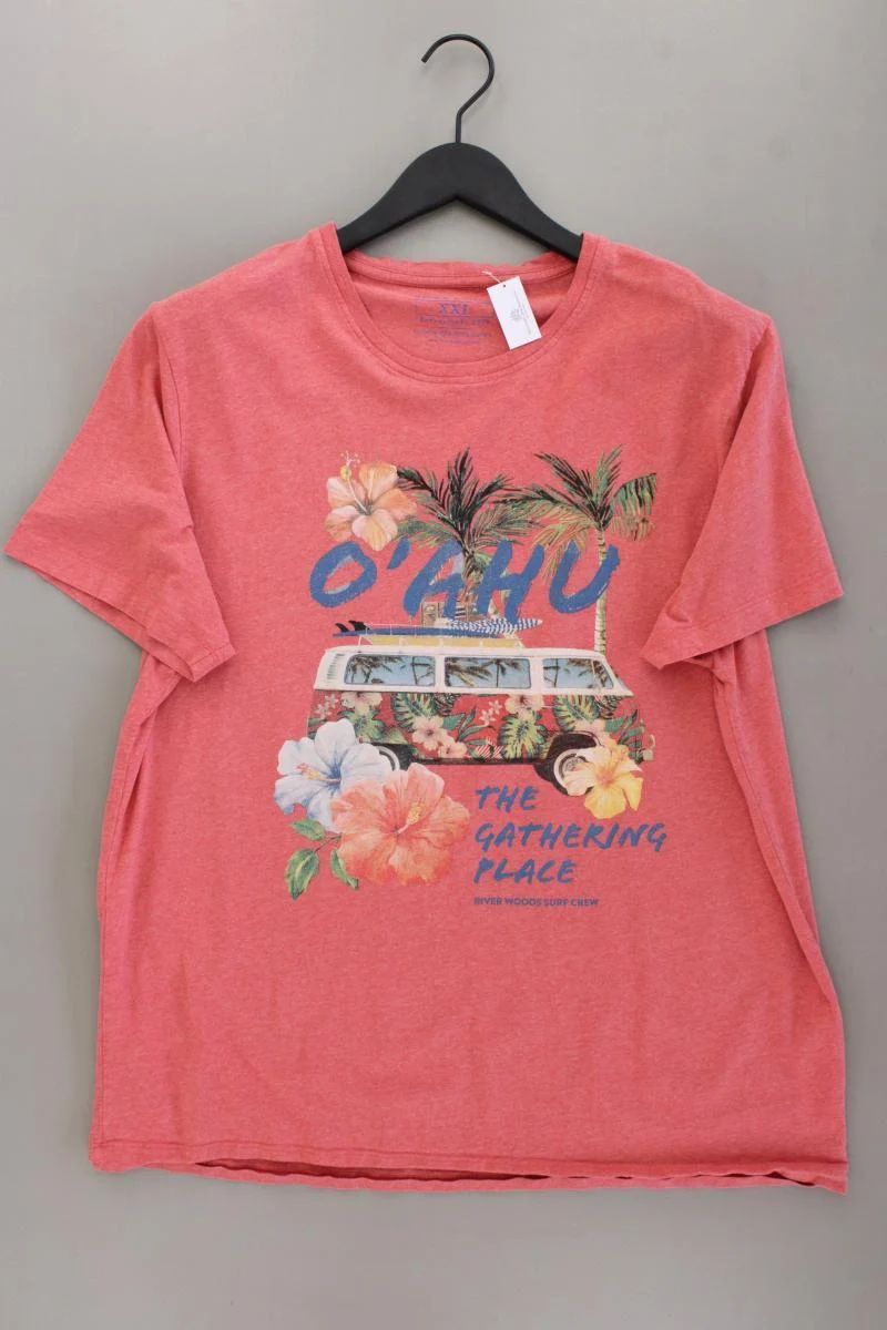 River Woods Printshirt für Herren Gr. XXL Kurzarm rot aus Baumwolle